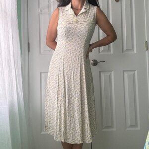 Y2K Babydoll Donna Rico Dress Womens 2 Petite Floral Midi Vintage